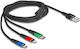 DeLock Regular USB to Lightning / micro USB / Type-C Cable Μαύρο 2m 90156