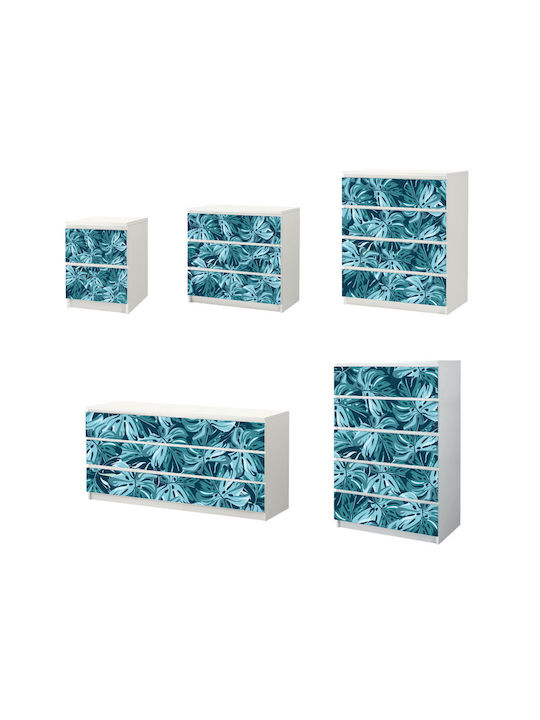 Drawer Sticker Leaves 01 Quadruple Drawer