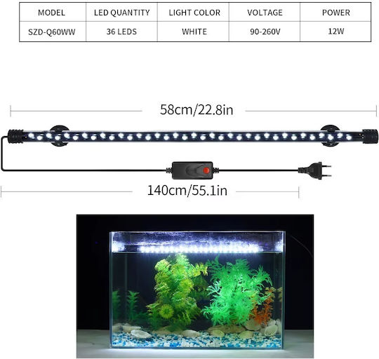 Led-Lampe für Aquariumbeleuchtung mit Weiß Licht