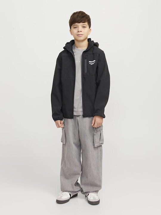 Jack & Jones Παιδικό Casual Μπουφάν Μαύρο