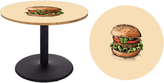 Αυτοκόλλητο Τραπεζιού Burger 4 65cm Διάμετρος