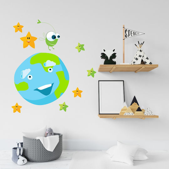 Wandsticker Erde Sterne 50cm x 55cm