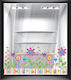 Frühlingsfensteraufkleber Bunte Blumen 120cm x 53cm
