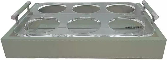 Marine Business Tray Glasses Beige Δίσκος Ποτηροθήκες