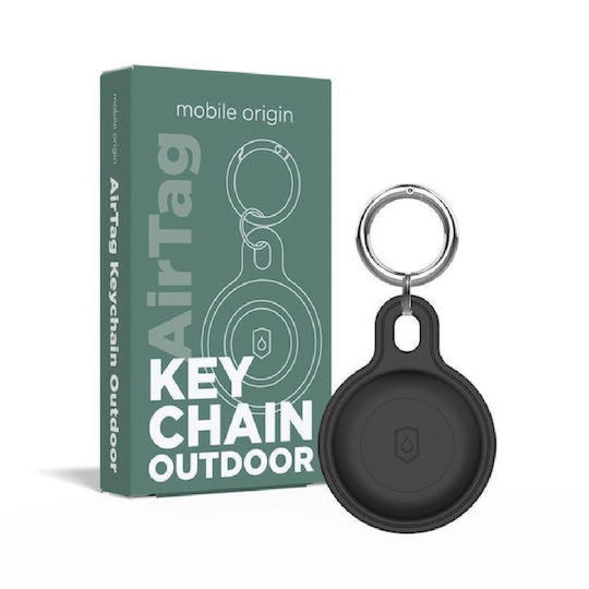 Mobile Origin Keychain Case Silicone for AirTag in Black color