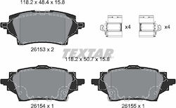 Rear Disc Brake Pad Set Textar Suzuki Swace Toyota C-hr Corolla Yaris 1.2-2.0h 10.16 Mazda 48.4mm 118.2mm 15.8mm Rear Disc Brake Pad Set Textar Suzuki Swace Toyota C-hr Corolla Yaris 1.2-2.0h 10.16 Mazda 48.4mm 118.2mm 15.8mm