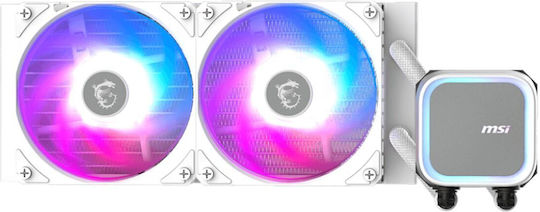 MSI MAG CORELIQUID A13 240 Охлаждане AIO CPU с 2 Вентилатора 120mm и ARGB Осветление Бял