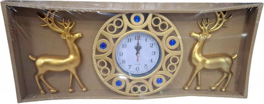 Antique Wall Clock Plastic Gold 23x14cm