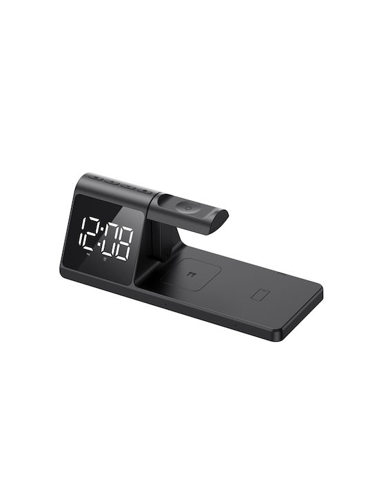 Havit Tabletop Digital Clock with Alarm & Wireless Charging Black