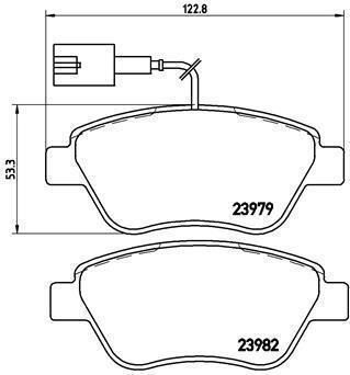 Brembo Disc Brake Pad Set Fiat 500 C Doblo Grande Punto Front 123x53x18mm Bosch Wear Sensor Caliper Bolt Accessories