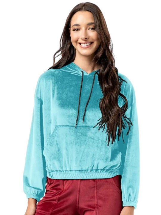 Women's Sweatshirt Hooded Light Blue