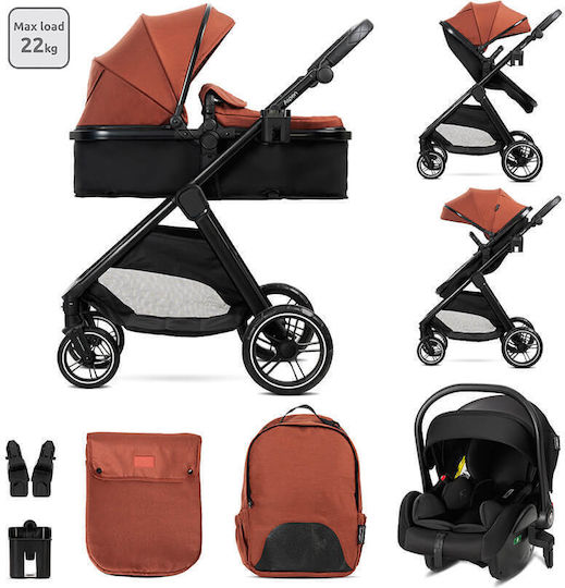 Lorelli Aspen Verstellbar 3 in 1 Baby Kinderwagen Geeignet für Neugeborene Picante