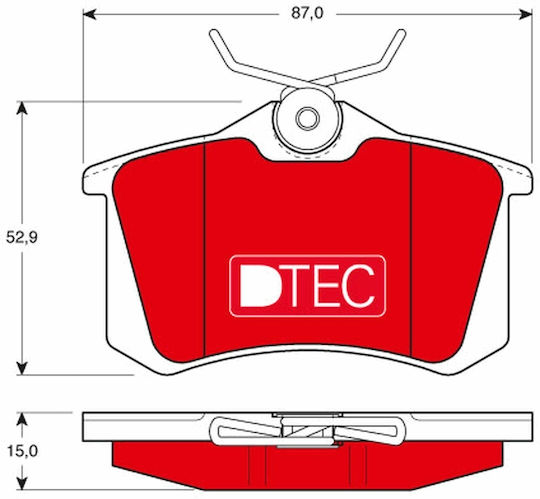 Set Plăcuțe De Frână Ceramice Spate Audi A4 B6 B7 A6 C5 Allroad C5 Citroen C2 Săritor Nissan Micra Iii Notă Peugeot 405 I Ii 605 Renault Megane Paisaj 52.9mm 87.0mm 15.0mm
