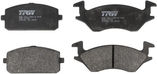 Set Plăcuțe De Frână Partea Din Față Trw Automotive Toyota Starlet 1.0-1.5d 10.79-12.89 Înălțime 44.0mm Lățime 97.5mm Grosime 13.5mm