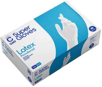 GMT Super Gloves Latex Examination Gloves Powdered White 1000pcs