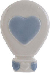 Handmade Christening Favor Magnet Hot Air Balloon Heart White Light Blue 7cm X 5cm Ls55262 Georgiou Sg-ls55262