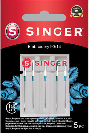 Singer Embroidery Needle 90/14 5pk