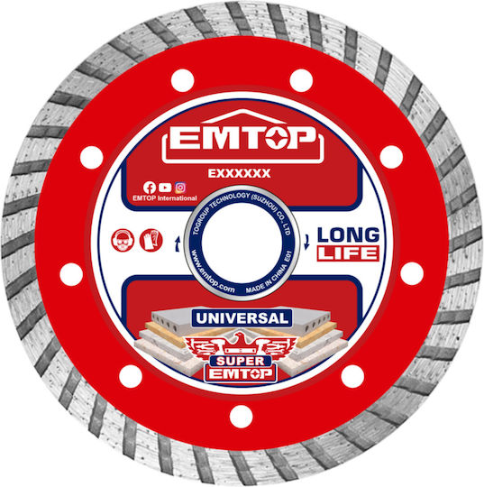 Emtop Disc de tăiere Materiale de construcție 22.2mm