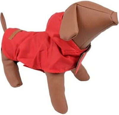 Woofmoda Hundemantel Wasserdicht Rot XSklein / XXXLarge mit Rückenlänge 35 cm.