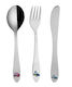 Orion Strom Baby Cutlery Set made of Metal Silver 3pcs