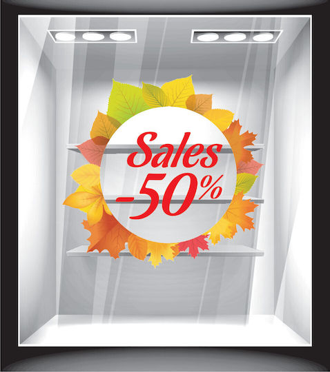 Sticker Fereastră Reduceri de Toamnă 3 70cm X 70cm