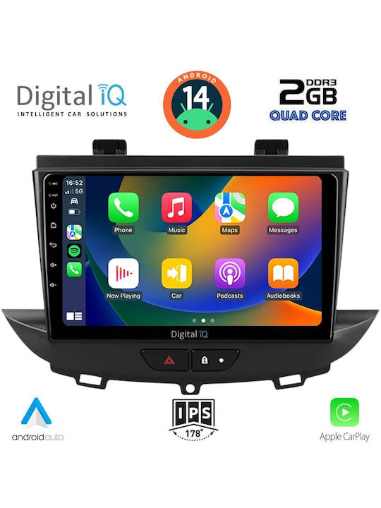Digital IQ Auto-Audiosystem für Opel Crossland / Grandland 2017 (Bluetooth/USB/AUX/WiFi/GPS/Apple-Carplay/Android-Auto) mit Touchscreen 9"