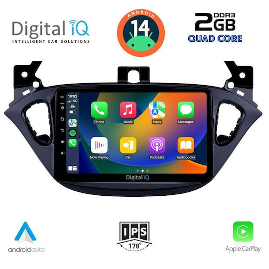 Digital IQ Ηχοσύστημα Αυτοκινήτου για Opel Adam / Corsa 2014-2021 (Bluetooth/USB/AUX/WiFi/GPS/Apple-Carplay/Android-Auto) με Οθόνη Αφής 9"