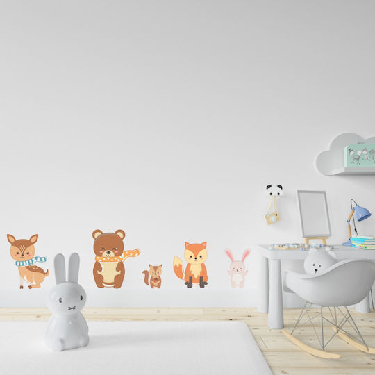 Wall Sticker Animals Set of 5 Stickers 50cm X 49cm