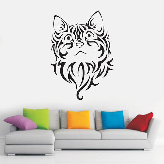 Tribal Katzen Wandsticker 60cm x 85cm