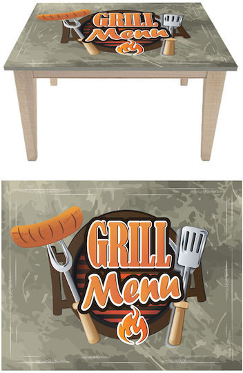 Grill-Menü Tischaufkleber 130cm x 85cm