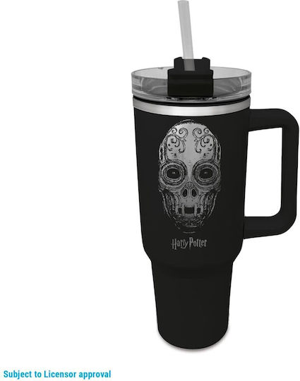 Pyramid International Stainless Steel Kids Water Bottle Harry Potter with Straw Black 1200ml