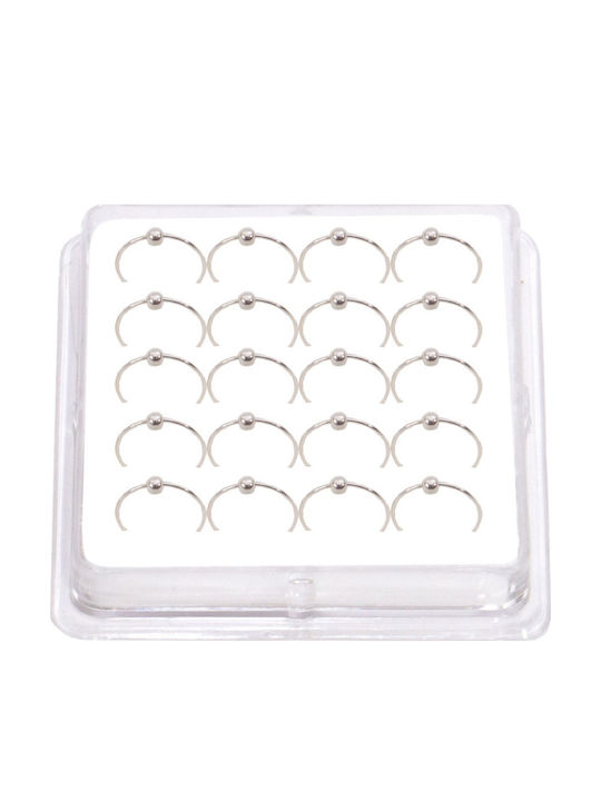 Ro-Ro Accessories Nose Clicker Earring Made of White Silver