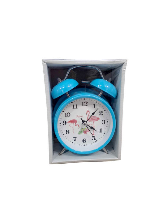 Tischuhr mit Wecker Blau 001034_bl