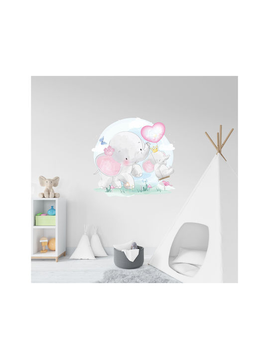 Sticker de Perete Elefant pe Leagăn 50cm X 48cm