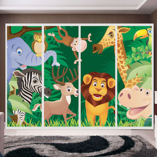 Αυτοκόλλητο Ντουλάπας Cartoon Animals 270cm