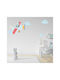 Autocolant de perete Dinozaur Avion cu 4 nori 120cm X 135cm