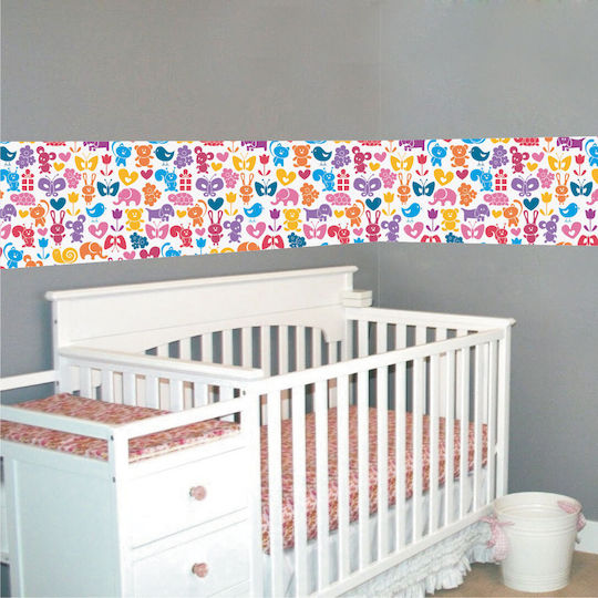 Klebebordüre Bunte Tiere 100cm x 25cm