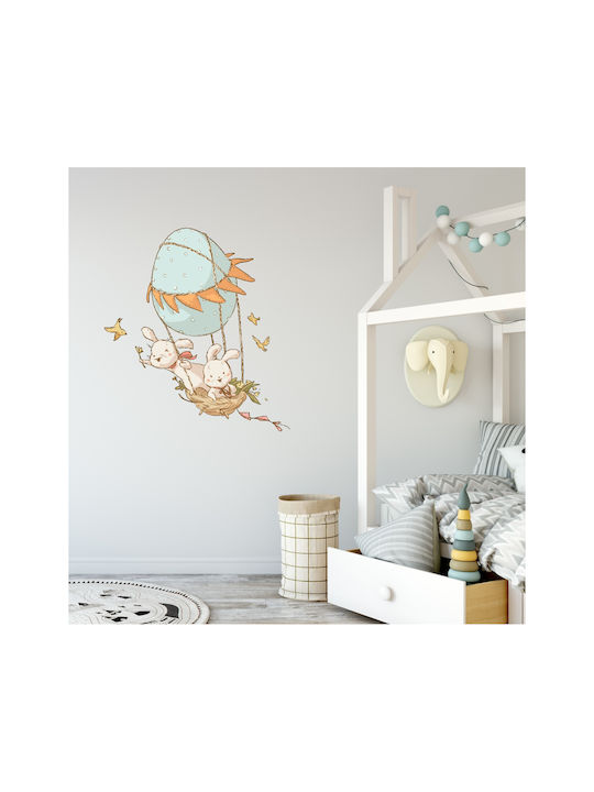 Hot Air Balloon with Bunnies Wall Sticker 120cm X 130cm