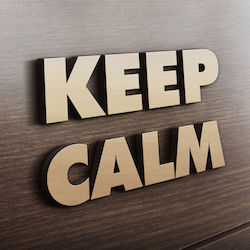 Mdf Ξύλινο Σχέδιο Keep Calm 34cm X 20cm