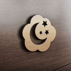 MDF Holzdesign Mond Sterne 35cm x 35cm