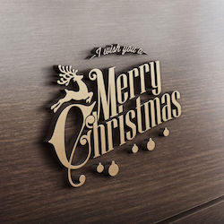 MDF Holzdesign Frohe Weihnachten 70cm x 53cm