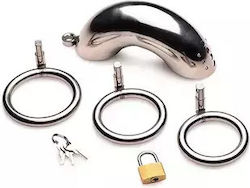 Xr Brands Stainless Steel Locking Penis Cage 3 Rings
