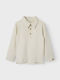 Kids' Polo Long Sleeve Beige