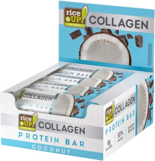 Riceup Collagen Protein Bar 0 G Added Sugar 12 X 50 Γραμμάρια Καρύδα