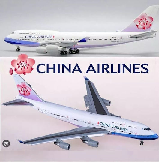 Ready-Made Metal Airplane Model Scale 1/400 JC Wings Boeing 747-400 China Airlines B-18212 Flaps Down