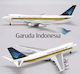 Ready-Made Metal Airplane Model Scale 1/400 JC Wings Garuda Indonesia Airways Boeing 747-200
