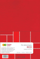Red Decorative Felt 10 Sheets 1.5mm 20x30 Cm Happy Color