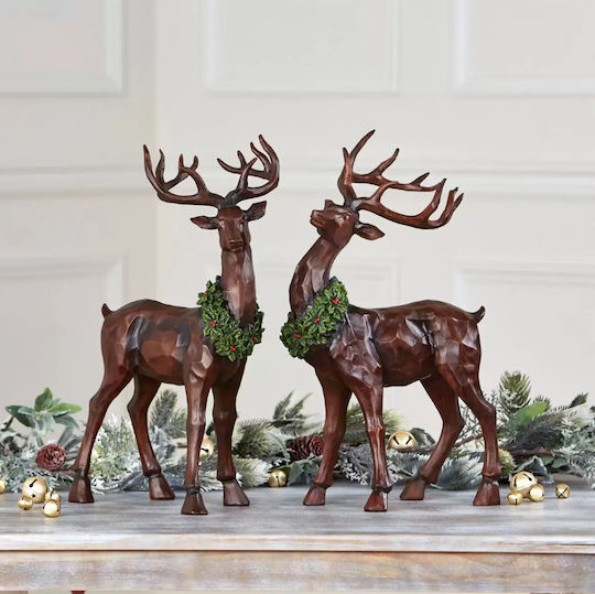 Weihnachtliche Holz Figur Hirsche 2Stück königlich
