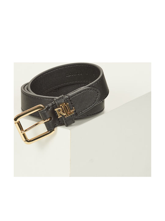 Ralph Lauren Δερμάτινη Γυναικεία Ζώνη Μαύρη