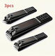 Set of 3 Stainless Steel Black Nail Clippers